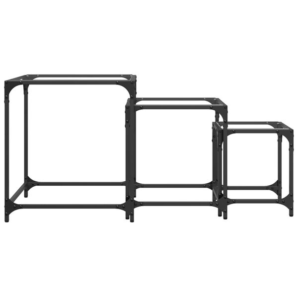vidaXL Nesting Coffee Table Transparent Engineered wood, steel, glass