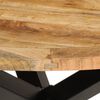 vidaXL Dining Table Rough Mango Wood, Black Metal Solid Mango Wood, Metal