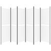 vidaXL 6-Panel Room Divider White 118.1"x70.9" Fabric
