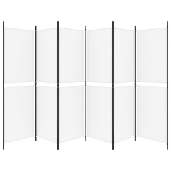 vidaXL 6-Panel Room Divider White 118.1"x70.9" Fabric