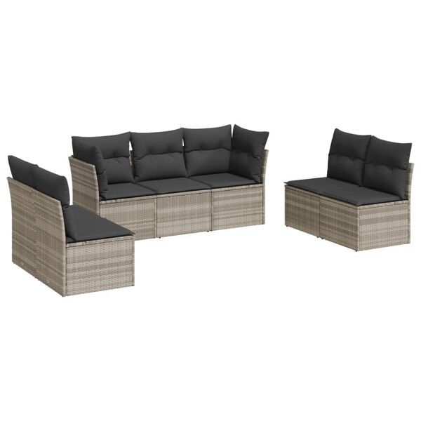 vidaXL Garden Sofa Set Light Grey, Dark Grey