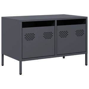 vidaXL TV Cabinet Anthracite Cold-rolled Steel 26.8x15.4x17.1 in