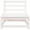 vidaXL Garden Sofa White Solid pine wood Standard Modular Armless Sofa