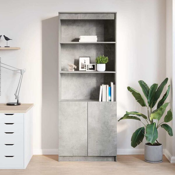 vidaXL Highboard Concrete grey Engineered wood Tall Highboard