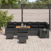 vidaXL Garden Sofa Set with Cushion 11 pcs Black Poly Rattan