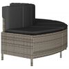 vidaXL Hot Tub Bench Grey PE rattan 44.1 in Removable Covers
