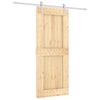 vidaXL Sliding Door with Hardware Set 33.5x82.7" Solid Wood Pine