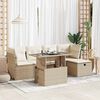 vidaXL Garden Sofa Set Beige PE rattan, powder-coated steel Large