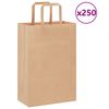 vidaXL Paper Bags 250 pcs with Handles Brown 21x11x31 cm