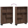 vidaXL Narrow Storage Trolley Brown Oak Engineered Wood Narrow