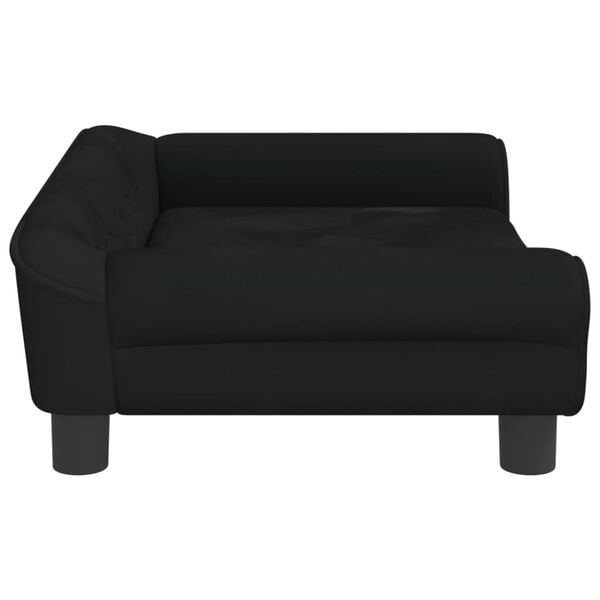 vidaXL Kids Sofa Black Velvet (100% polyester), solid pine wood, plastic