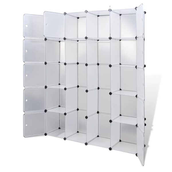 vidaXL Modular Storage White Plastic, Chromed Steel Large Modular