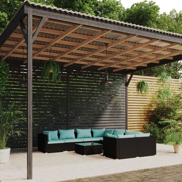 vidaXL Garden Lounge Set Black