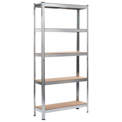 vidaXL Storage Shelves 2 pcs Silver 35.4"x11.8"x70.9" Steel and MDF