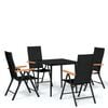 vidaXL Garden Dining Set Black