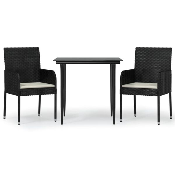 vidaXL Garden Dining Set Black