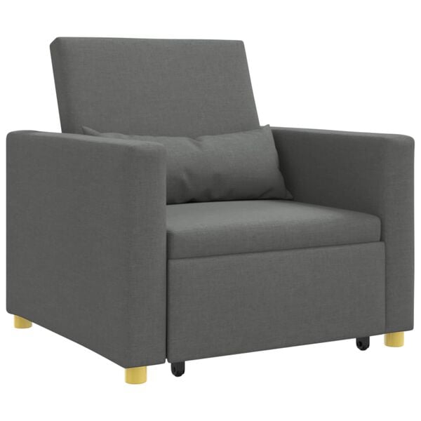 vidaXL Pull out Sofa Bed Single Dark grey 35.43 x 64.96 x 34.25 in