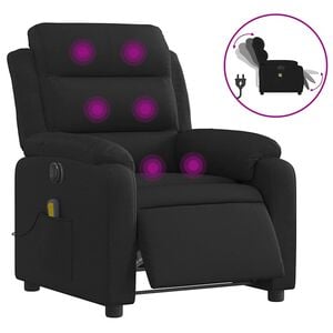 vidaXL Electric Massage Recliner Chair Black Fabric