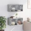 vidaXL Wall Cabinet Set of 2 Concrete grey Engineered wood, glass Medium