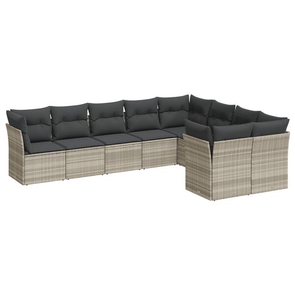 vidaXL Garden Sofa Set Light Grey and Dark Grey