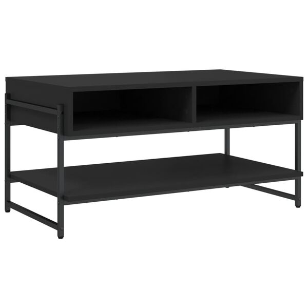 vidaXL Coffee Table Black Engineered wood, metal Medium Adjustable Feet