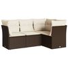 vidaXL Garden Sofa Set Brown, Cream White