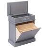 vidaXL Shoe Cabinet Gray Solid Paulownia wood 19.7 x 11.0 x 22.8 in