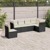 vidaXL Garden Sofa Set Black PE Rattan 5-Seater Sofa Modular