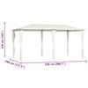 vidaXL Gazebo Cream Fabric, Steel 9.8x17.4x8.5 ft Durable Gazebo