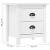 vidaXL Bedside Cabinet Set of 2 White Solid pine wood Medium