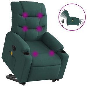 vidaXL Electric Stand Up Massage Recliner Chair Dark Green