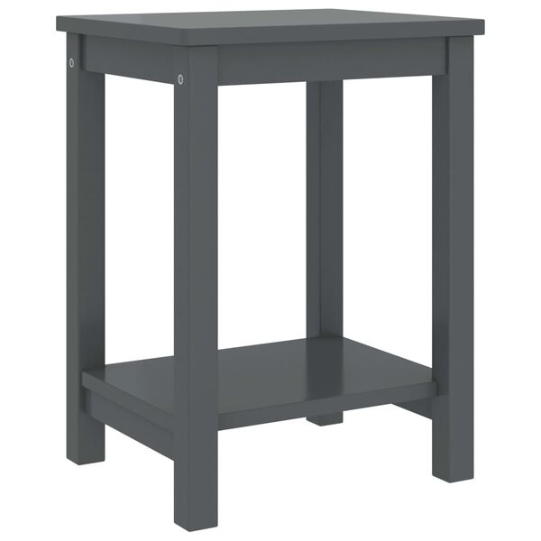 vidaXL Bedside Cabinet Dark Gray Solid Pinewood Small Storage