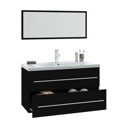 vidaXL 3 Piece Bathroom Furniture Set Black