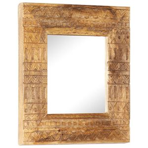 vidaXL Mirror Natural wood grain Solid mango wood 19.7 in square