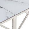 vidaXL Console Table Silver, White Stainless Steel, Tempered Glass
