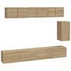 vidaXL TV Cabinet Set Set of 6 Sonoma Oak Engineered Wood Standard