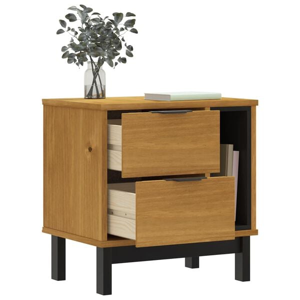 vidaXL Bedside Cabinet Oak Solid pine wood, engineered wood, plastic