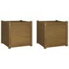 vidaXL Garden Planter Set of 2 Honey brown Solid pinewood