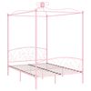 vidaXL Bed Frame Pink Metal, Plywood Double Classic/Traditional