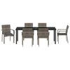 vidaXL Garden Dining Set with Cushion 7 pcs Grey Poly Rattan