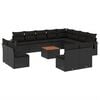 vidaXL Garden Sofa Set Black PE rattan Large Modular Garden Sofa Set