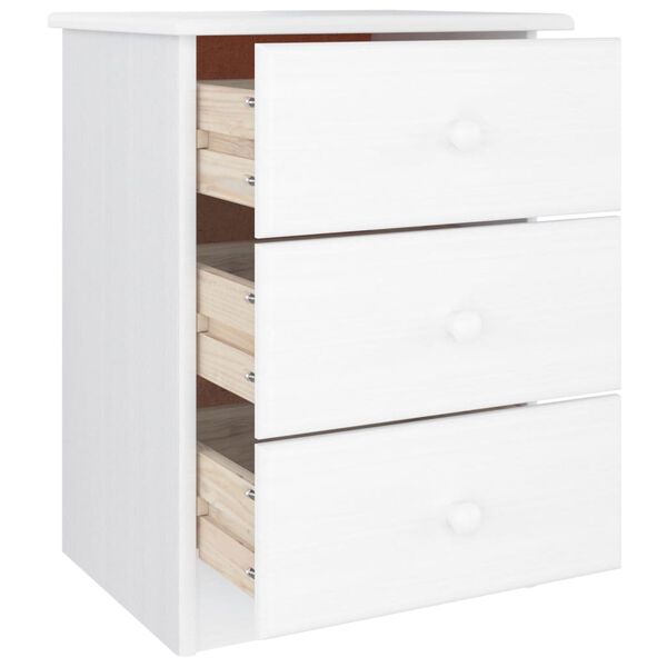 vidaXL Bedside Cabinet White Solid pine wood 16.1x13.8x21.9 in