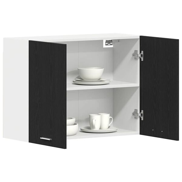 vidaXL Hanging Cabinet Riga Black oak 31.50 x 12.20 x 23.62 in