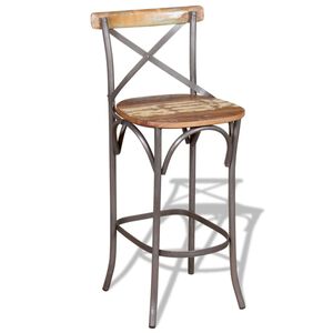 vidaXL Bar Chair Multicolour Solid Reclaimed Wood Durable Bar Chair
