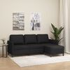 vidaXL 3-Seater Sofa With Footstool Black