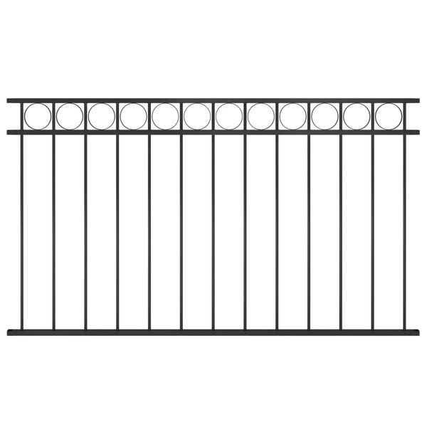 vidaXL Fence Panel Steel 5.6 ft x 2.6 ft Black