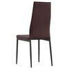 vidaXL Kitchen Dining Set Brown Tempered glass, Iron, Faux leather, Wood