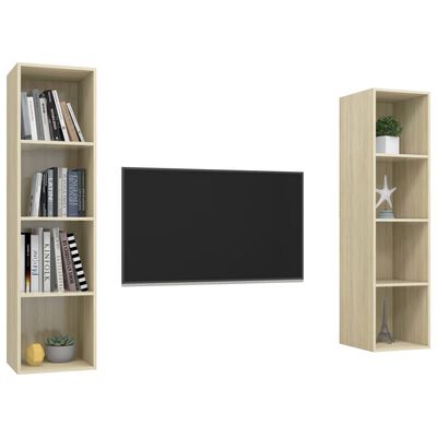 vidaXL Wall-mounted TV Cabinets 2 pcs Sonoma Oak Engineered Wood