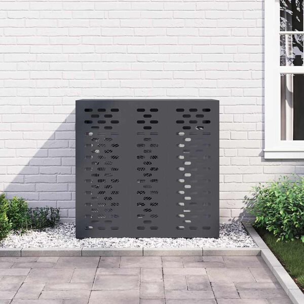 vidaXL Air Conditioner Cover Anthracite 43.31 x 19.69 x 41.34 in Steel