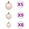 vidaXL Artificial Pre-lit Christmas Tree with Ball Set Silver 59.1" PET